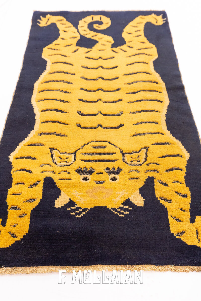 Antique Tibetan “Tiger” Rug n°:70608498—sold-shomare eshtebah-darya